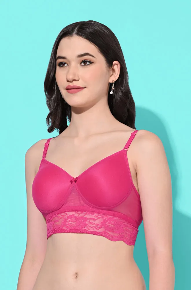 FIMS Fashion Padded Non-Wired Full Cup Bralette Pink Color