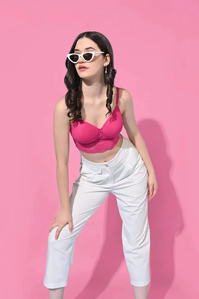 FIMS Fashion Padded Non-Wired Full Cup Bralette Pink Color