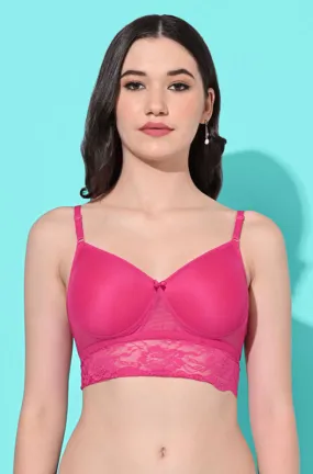 FIMS Fashion Padded Non-Wired Full Cup Bralette Pink Color