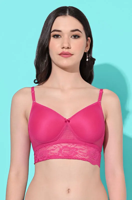 FIMS Fashion Padded Non-Wired Full Cup Bralette Pink Color