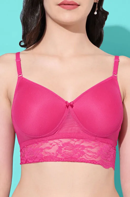 FIMS Fashion Padded Non-Wired Full Cup Bralette Pink Color