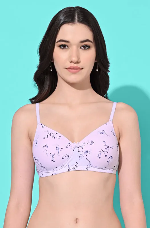 FIMS Fashion Padded Non-Wired Full Cup Floral Print bra Pink Colour