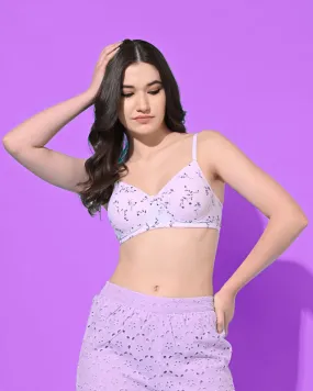 FIMS Fashion Padded Non-Wired Full Cup Floral Print bra Pink Colour