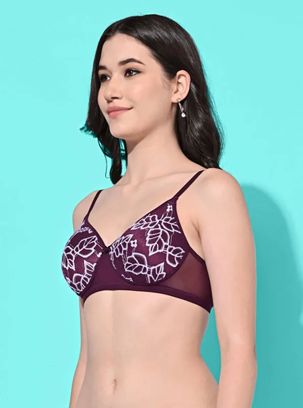 FIMS Fashion Padded Non-Wired Full Cup Leafy Print bra