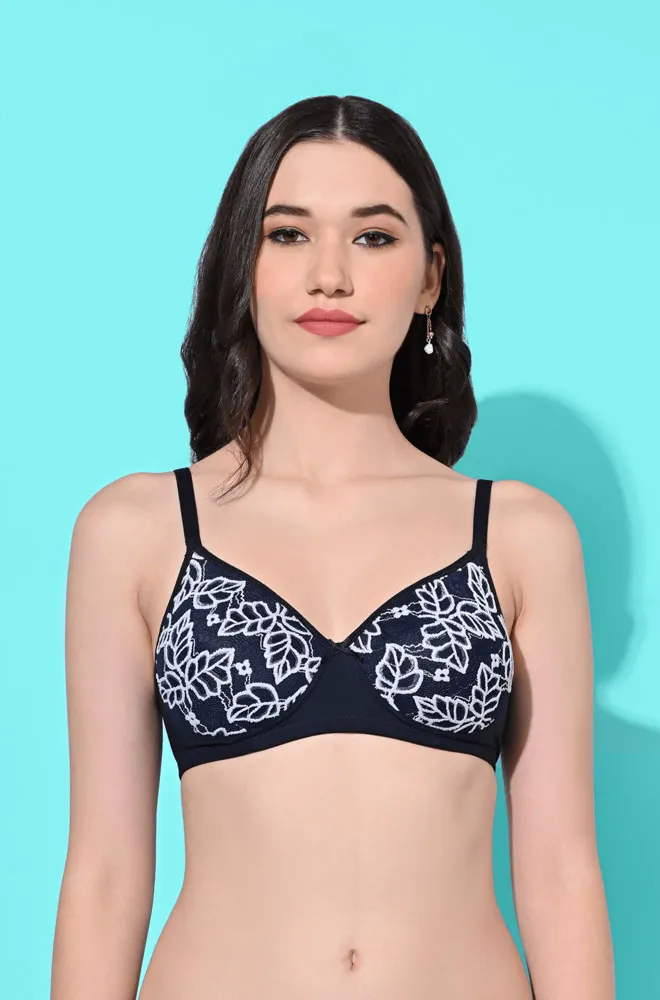 FIMS Fashion Padded Non-Wired Full Cup Leafy Print bra