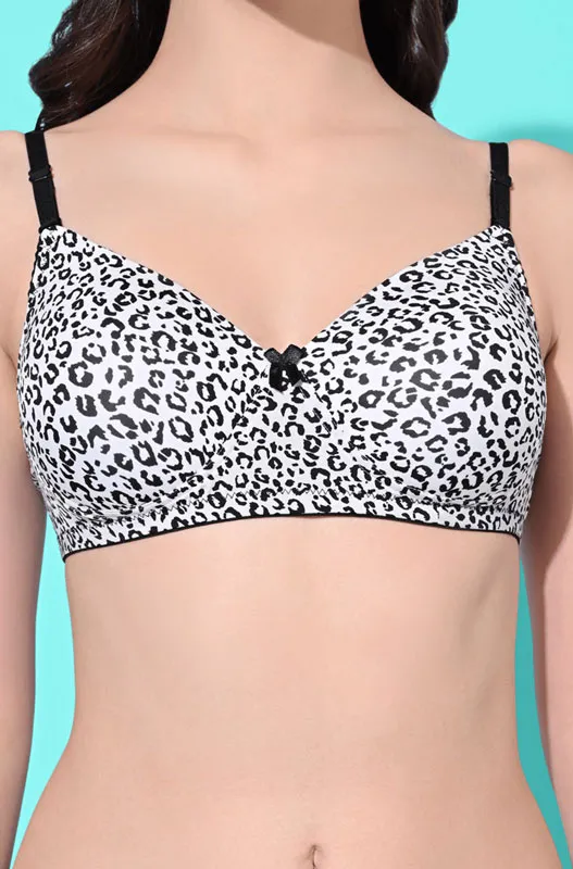 FIMS Fashion Padded Non-Wired Full Cup Leapord Print bra