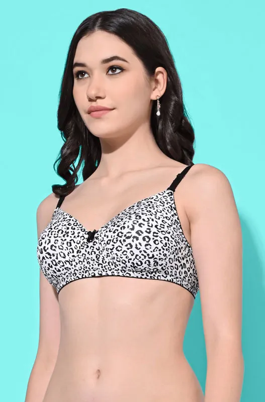 FIMS Fashion Padded Non-Wired Full Cup Leapord Print bra