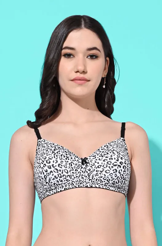 FIMS Fashion Padded Non-Wired Full Cup Leapord Print bra