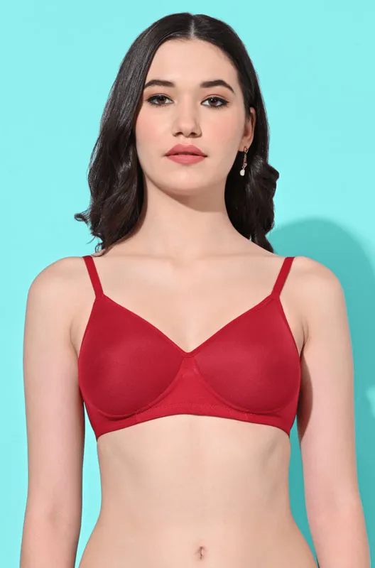 FIMS Fashion Padded Non-Wired Full Cup Solid Print bra