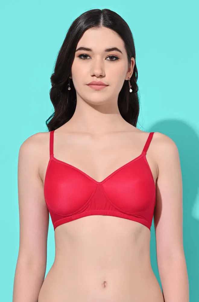 FIMS Fashion Padded Non-Wired Full Cup Solid Print bra