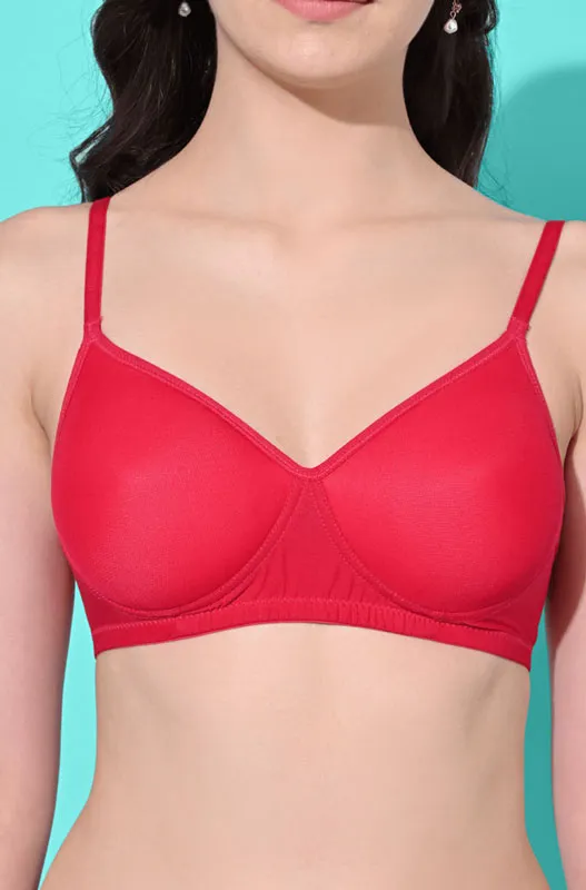 FIMS Fashion Padded Non-Wired Full Cup Solid Print bra