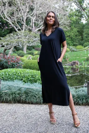 FINAL SALE T-Shirt Maxi Dress in Black
