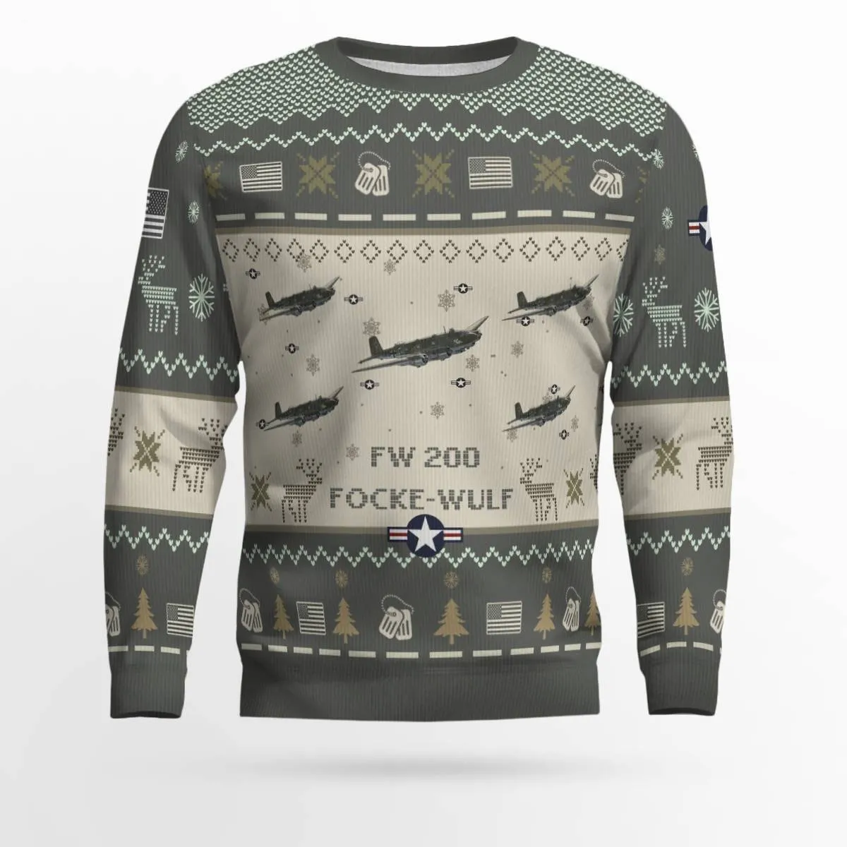 Focke-Wulf Fw 200_Aircraft Ugly Sweater, Ugly Sweater Christmas Shirt for Men Dad Veteran