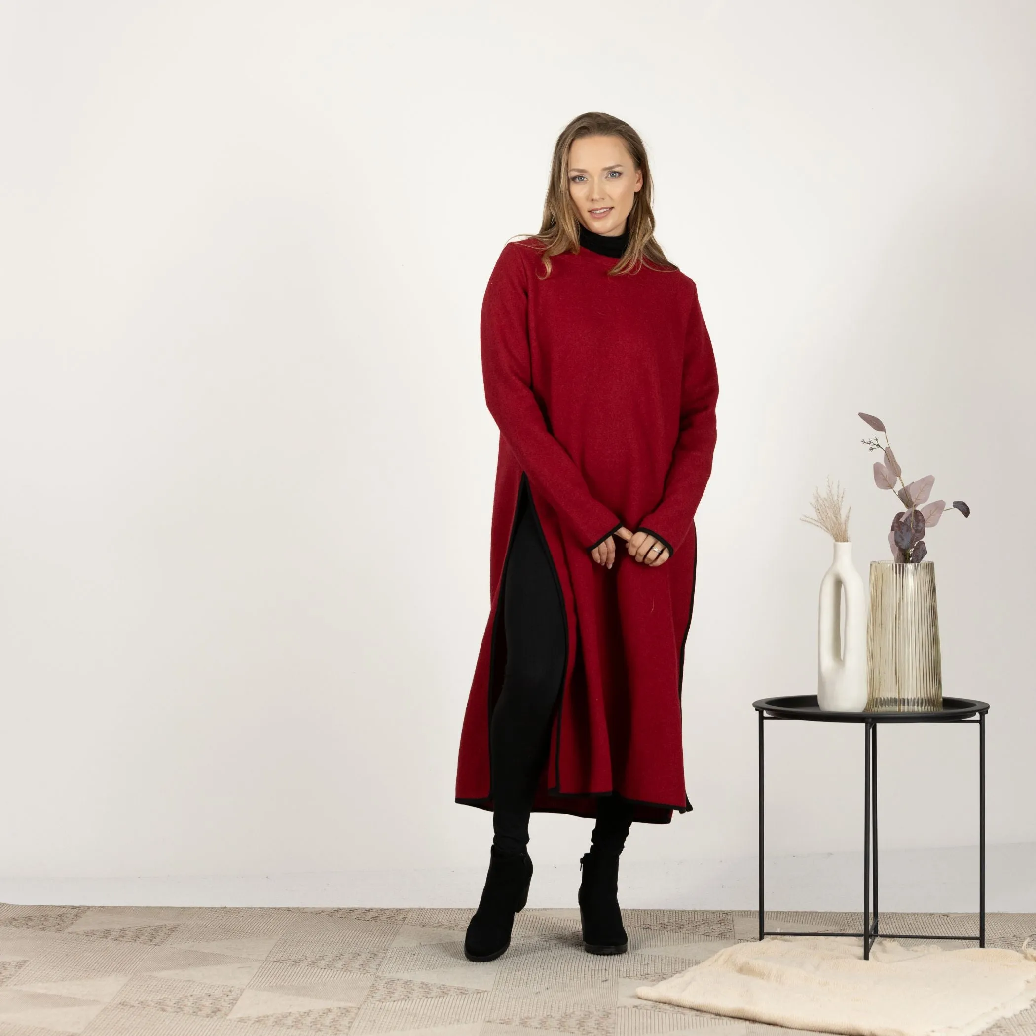 Forest Green Wool Winter Sweater Dress