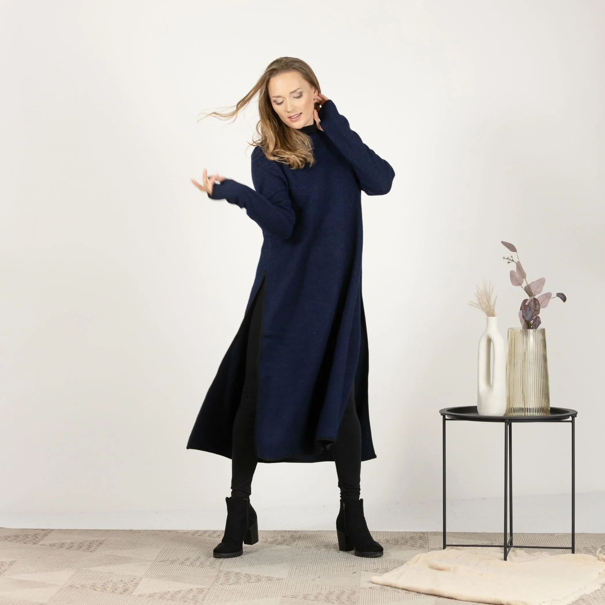 Forest Green Wool Winter Sweater Dress