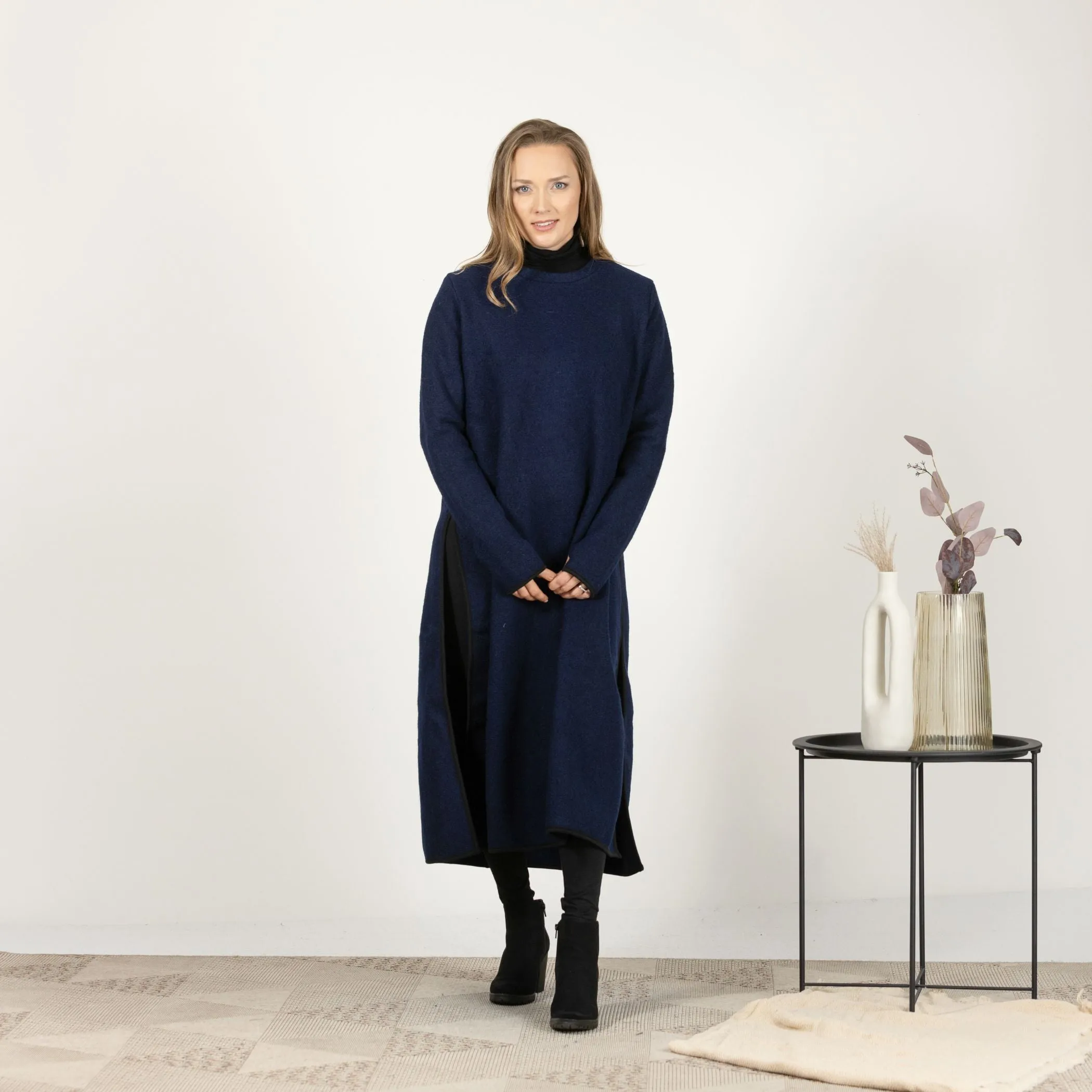 Forest Green Wool Winter Sweater Dress