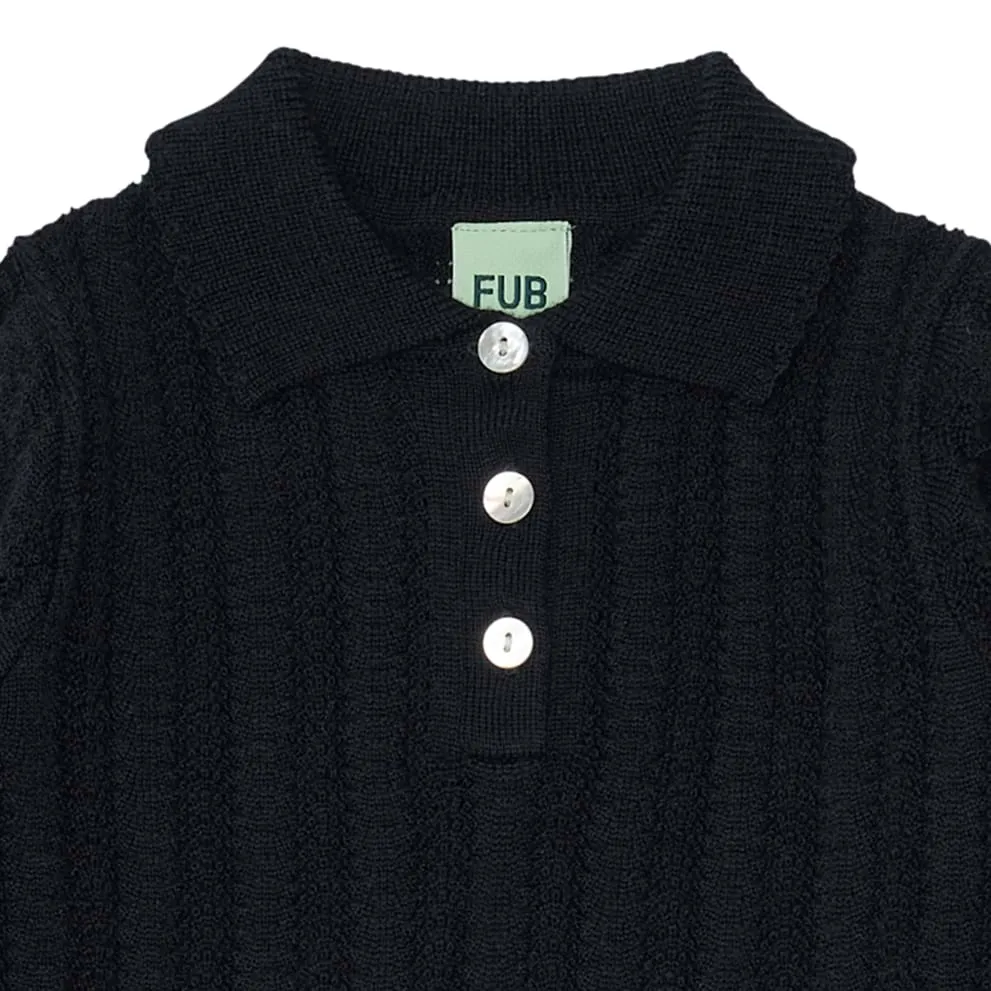 FUB Pointelle Dress, dark navy