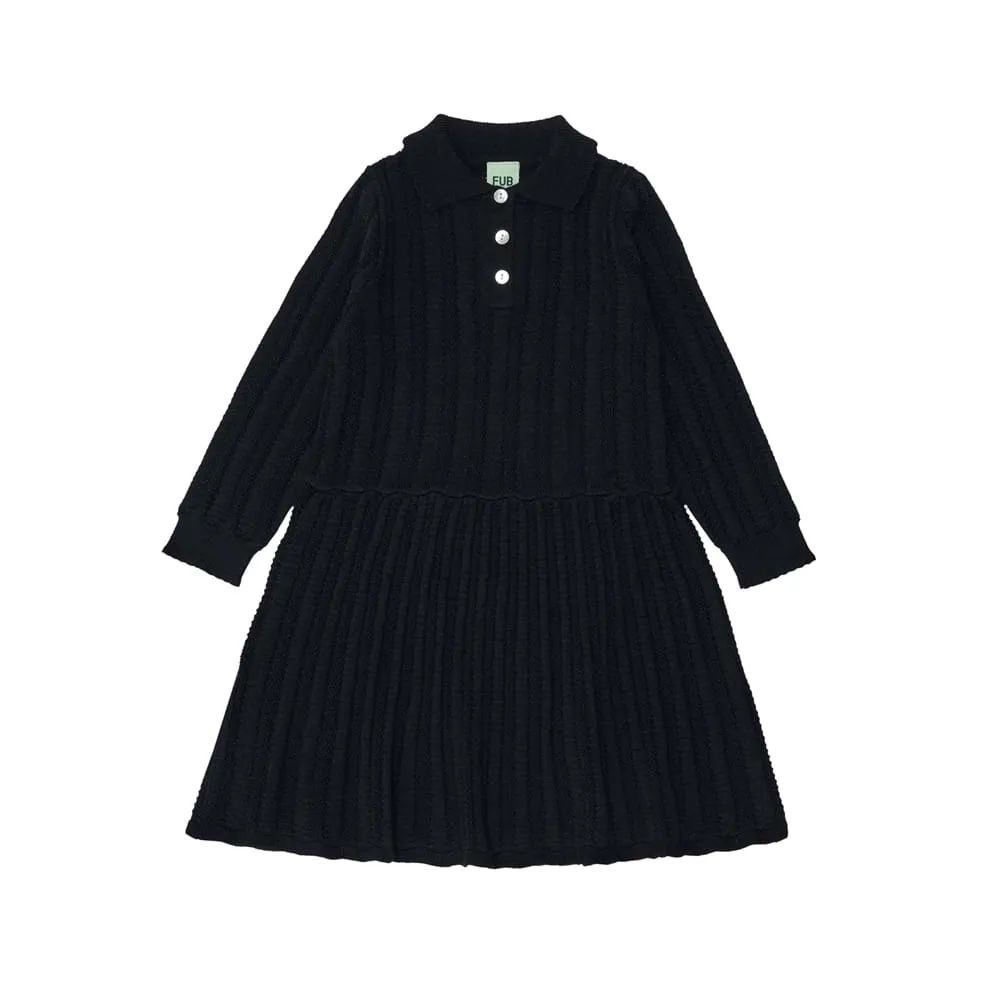 FUB Pointelle Dress, dark navy
