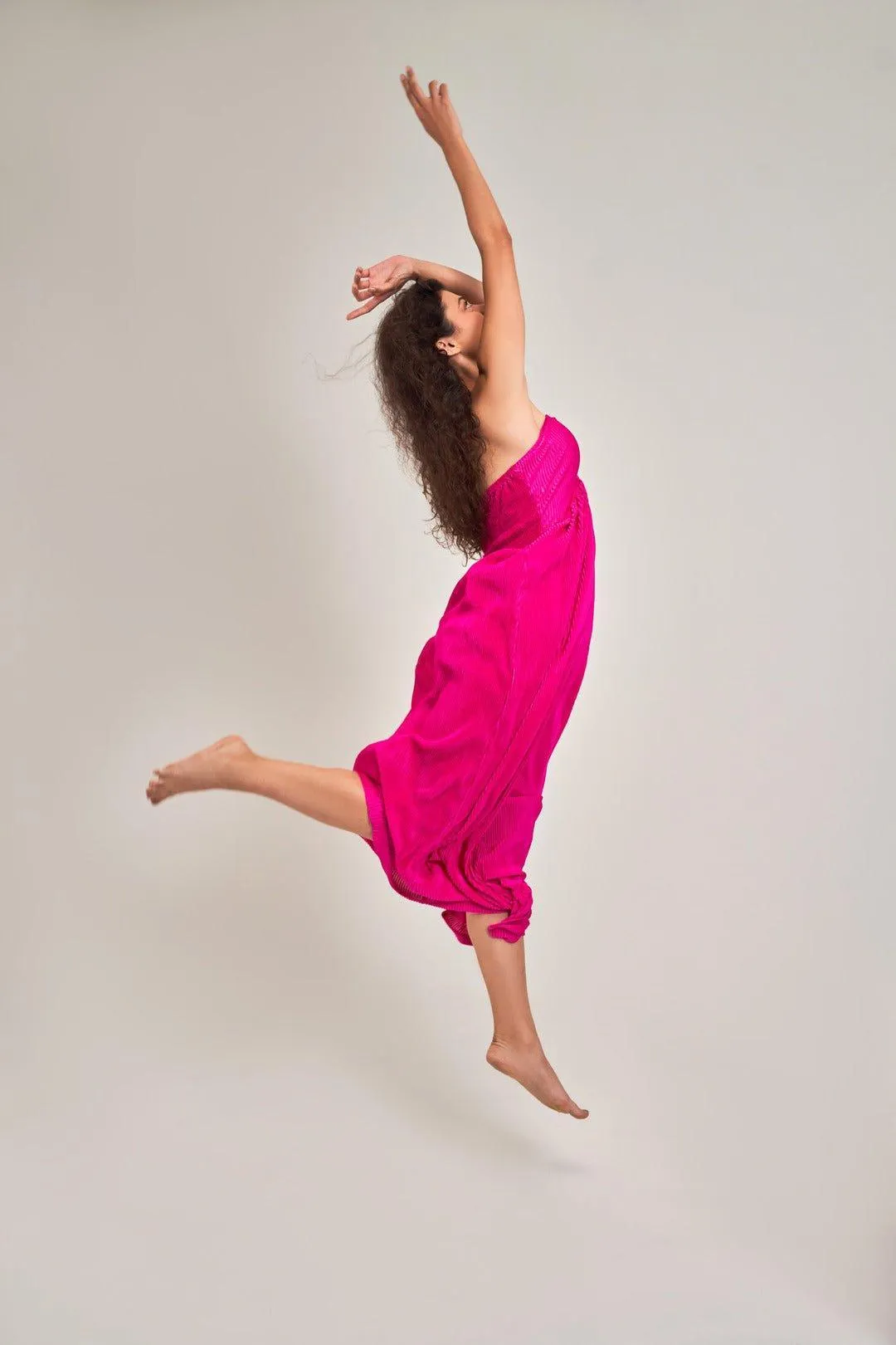FUCHSIA DRAWSTRING DETAIL DRESS