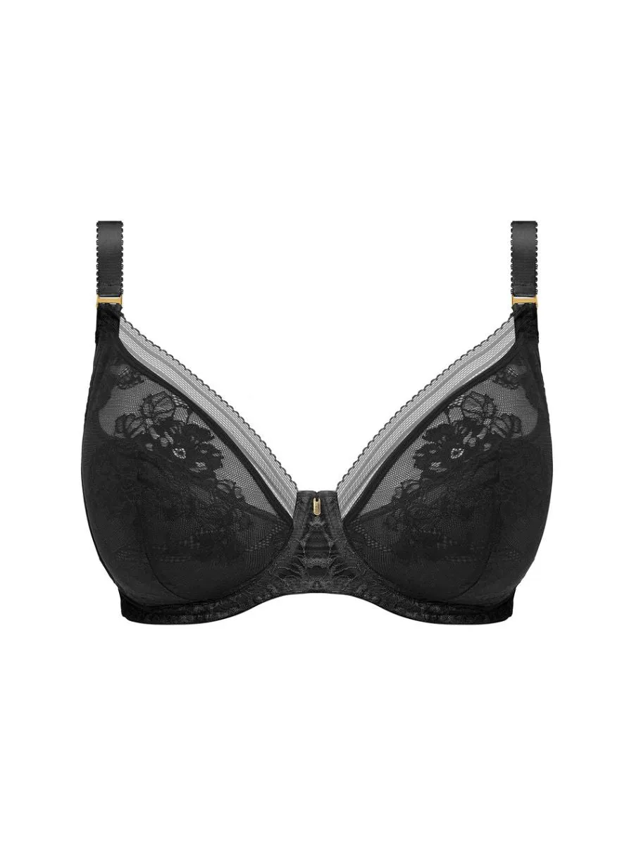 Fusion Lace Plunge Bra  - Black
