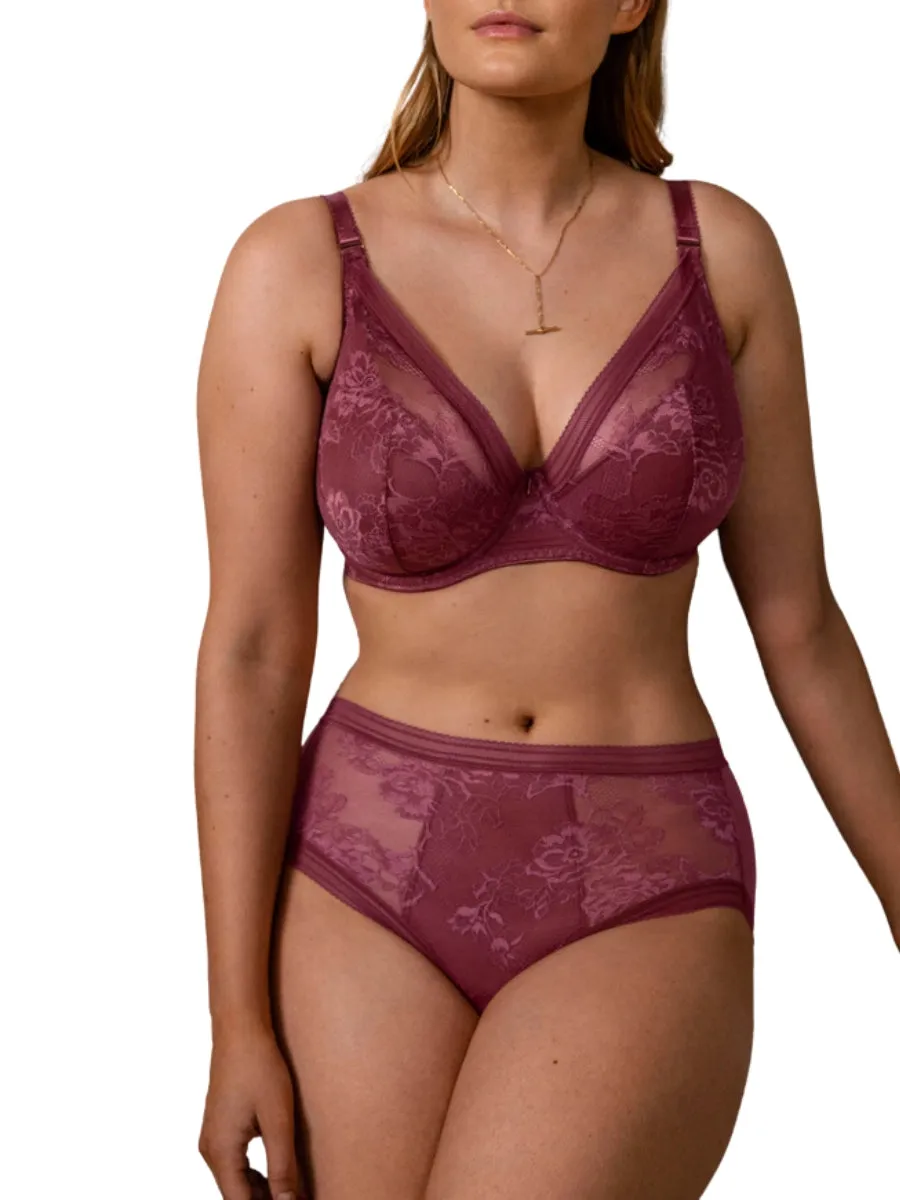 Fusion Lace Plunge Bra - Rosewood