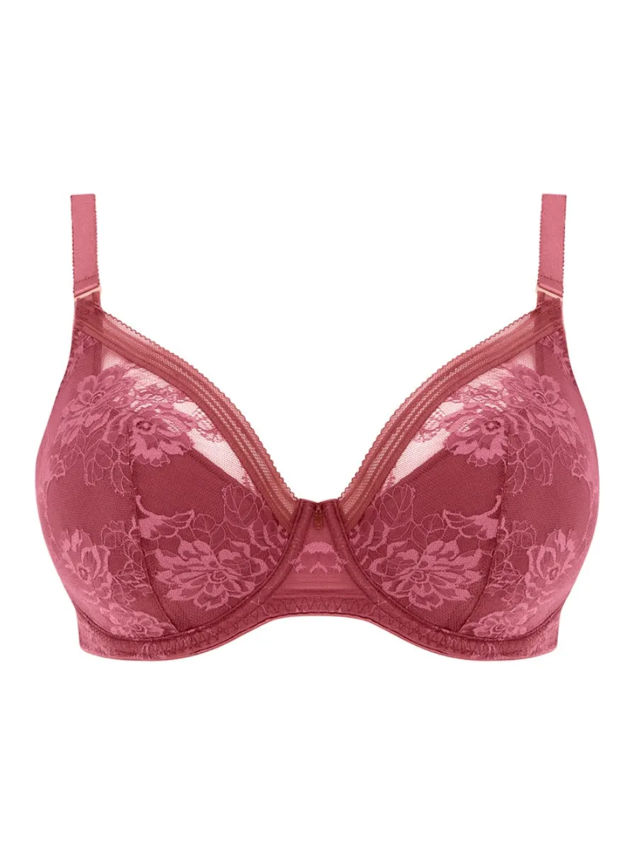 Fusion Lace Plunge Bra - Rosewood
