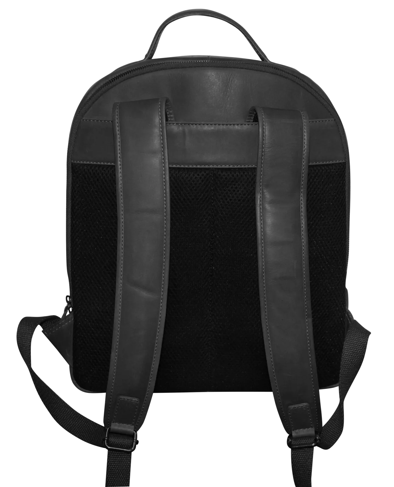 Futura Mens Leather Laptop Backpack School Shoulder Bag Front Pocket - Black