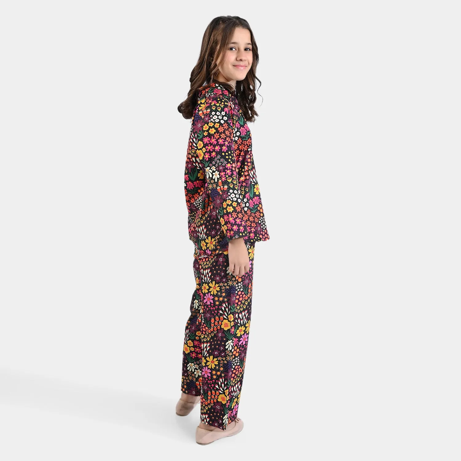 Girls Cotton Poplin Co-ord Set Floretta -Multi