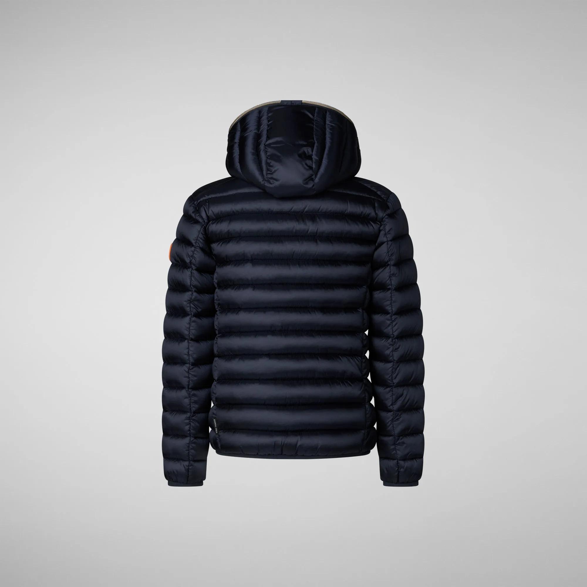 Girls' Iris Hooded Animal free Puffer Jacket in Blue Black