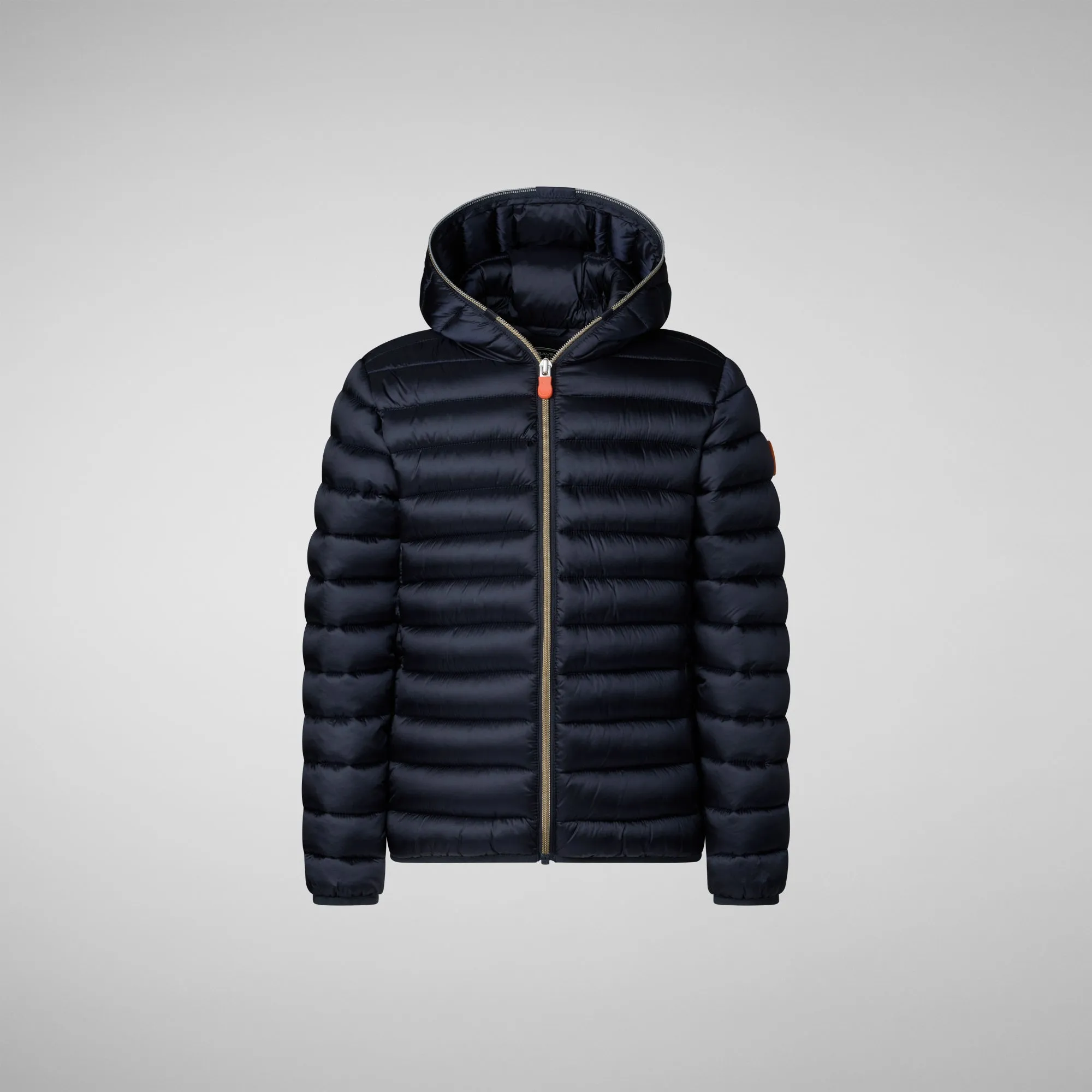 Girls' Iris Hooded Animal free Puffer Jacket in Blue Black
