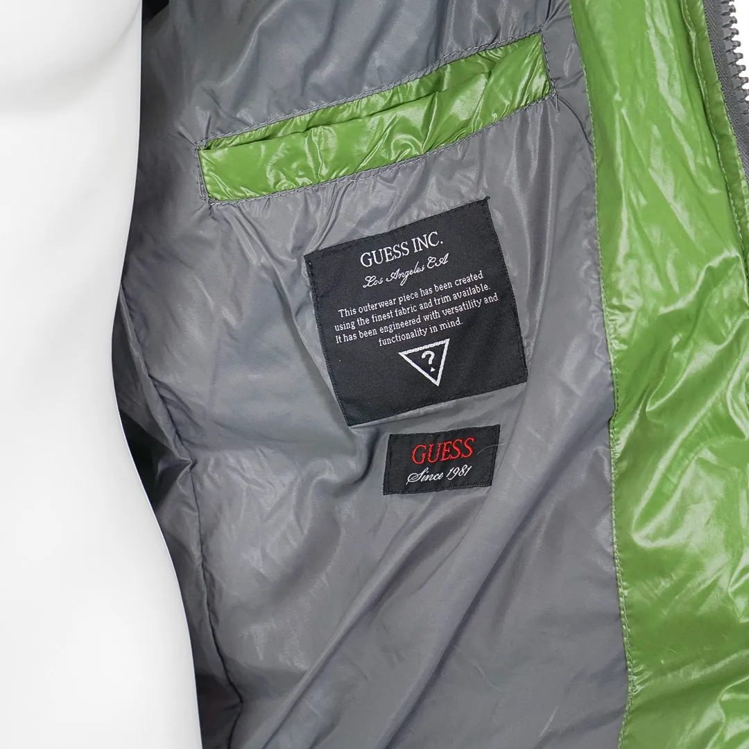 GUESS Green Hooded Padded Puffer Jacket