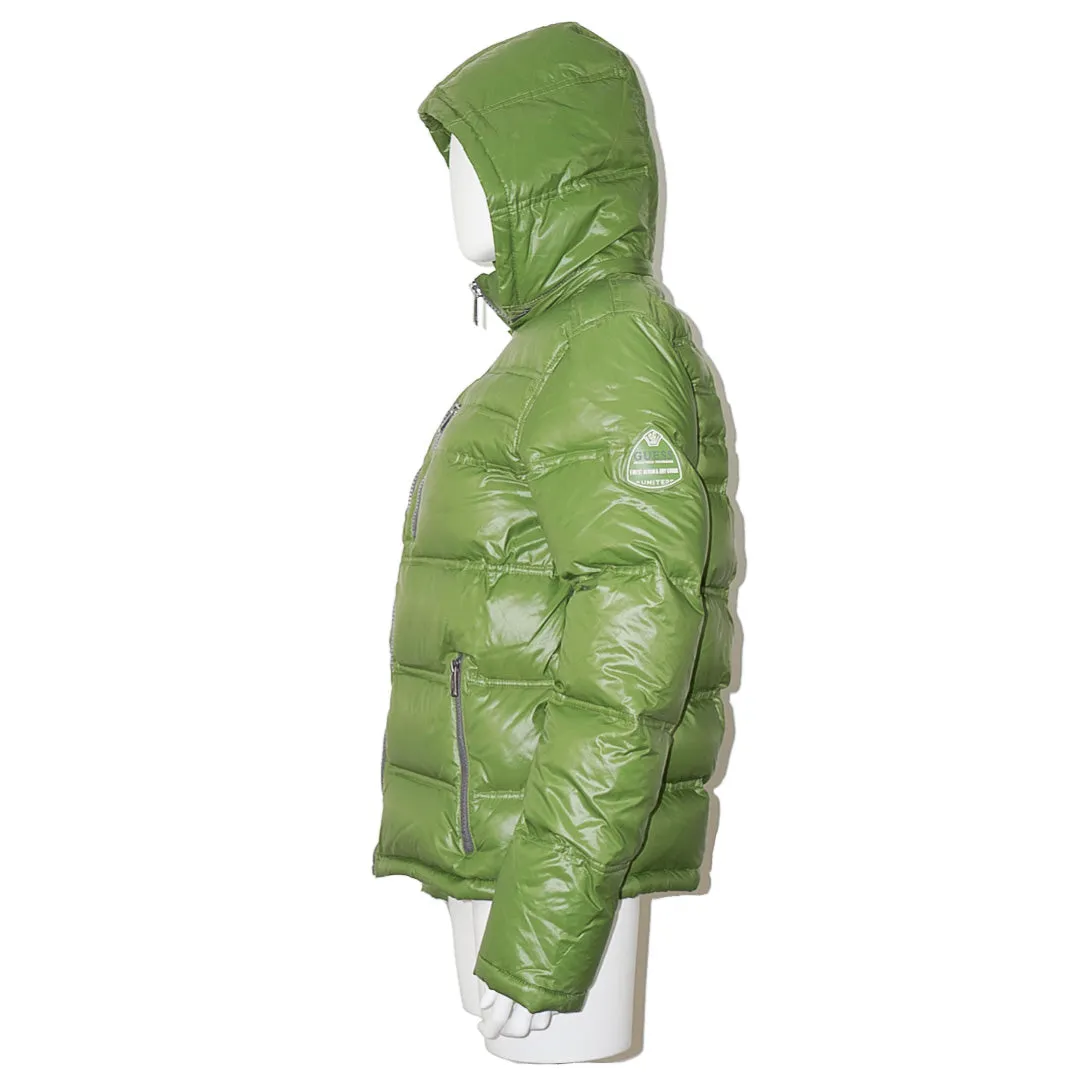 GUESS Green Hooded Padded Puffer Jacket