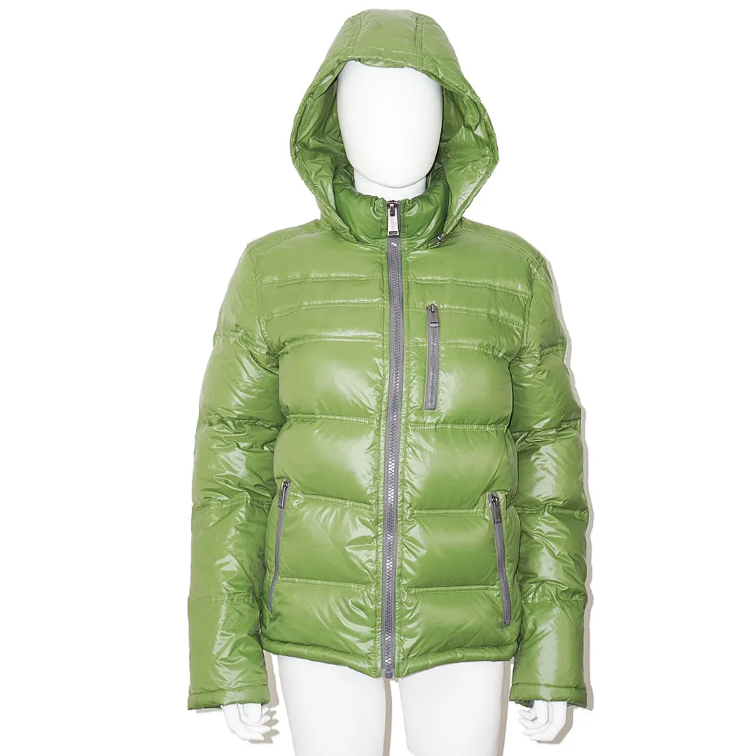 GUESS Green Hooded Padded Puffer Jacket