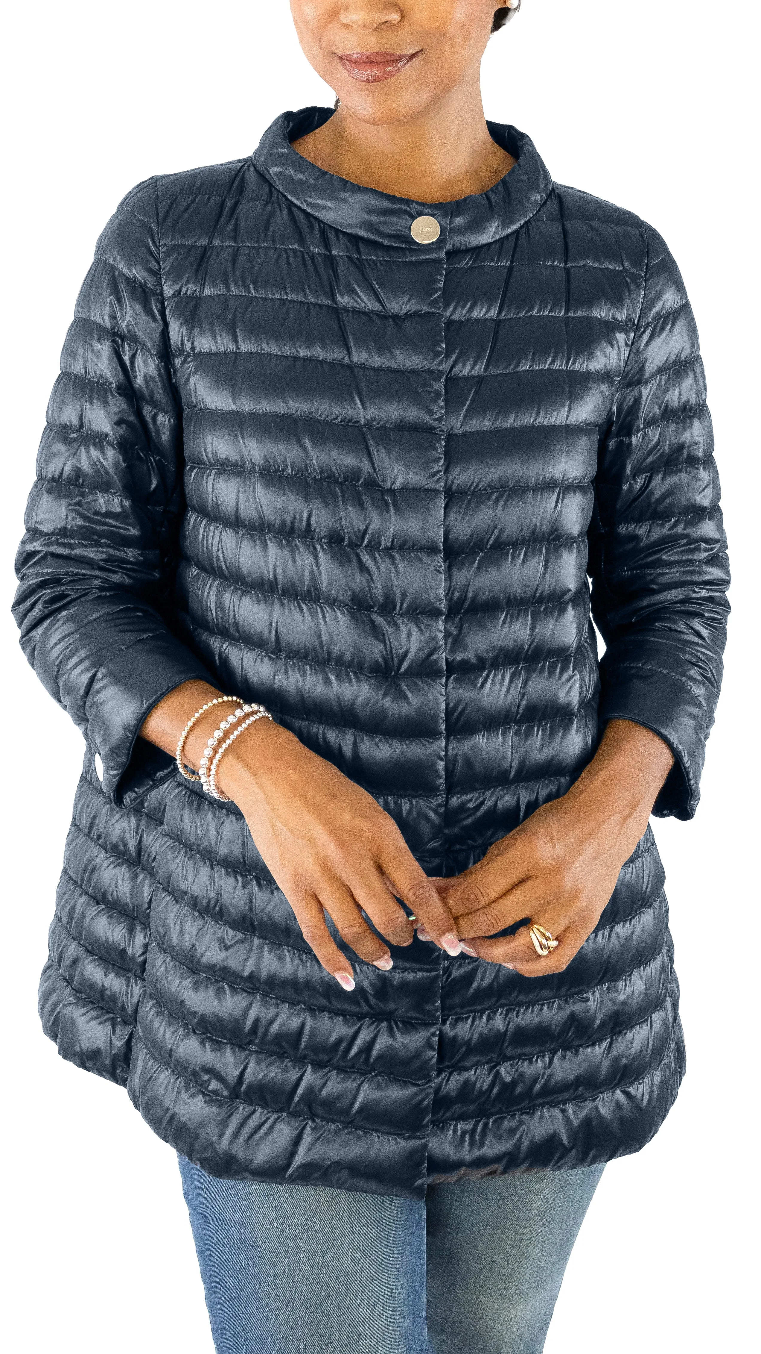Iconic Rossella Lightweight Puffer Jacket - Navy Blue