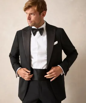 Italian Peak Lapel Tuxedo Jacket in Black