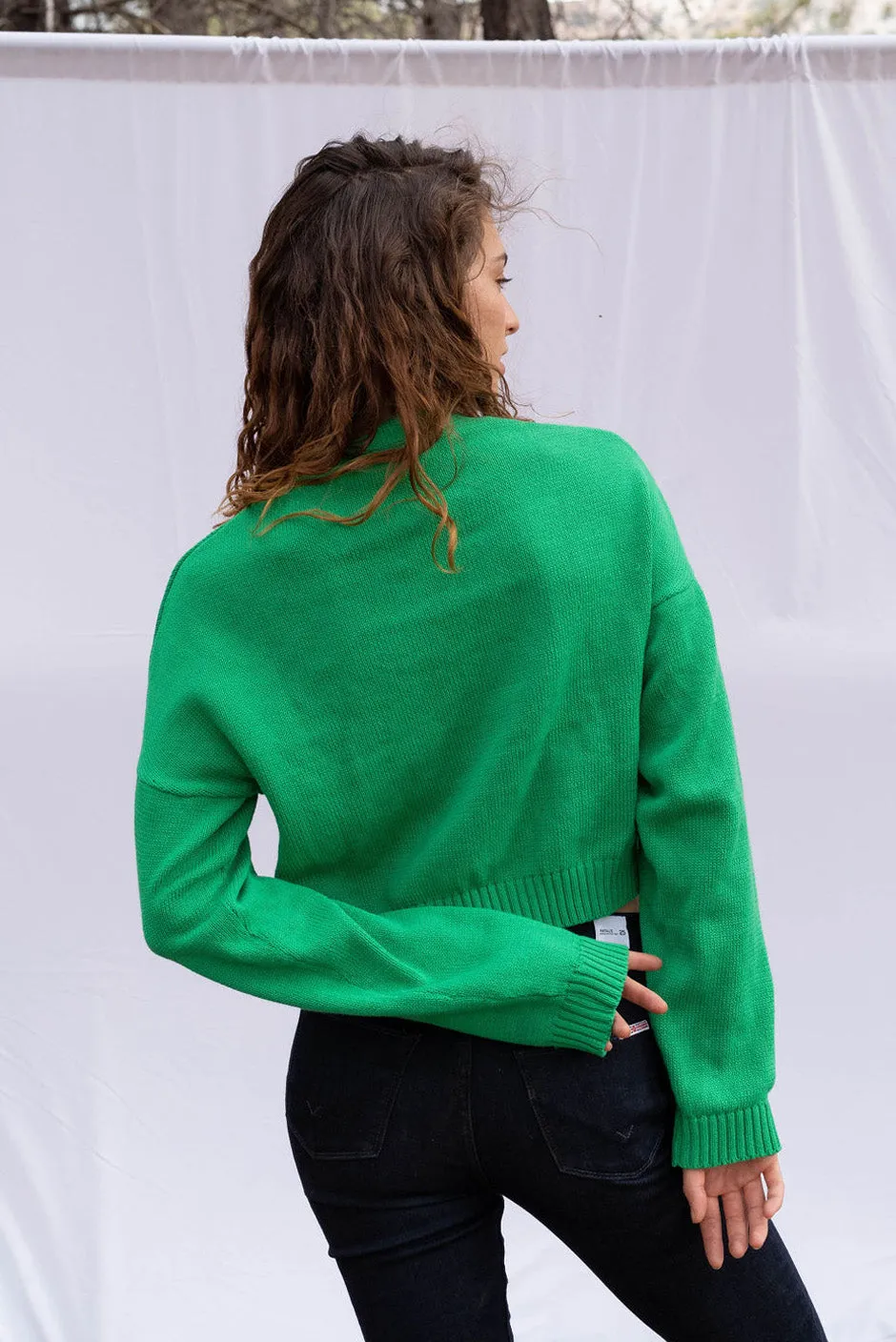 Limited Edition Crystal Button Diana Cardigan in Emerald