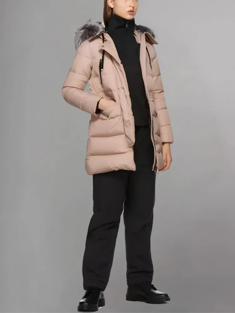 Luxury Black 'Aphroti' Hooded Down Parka Jacket.