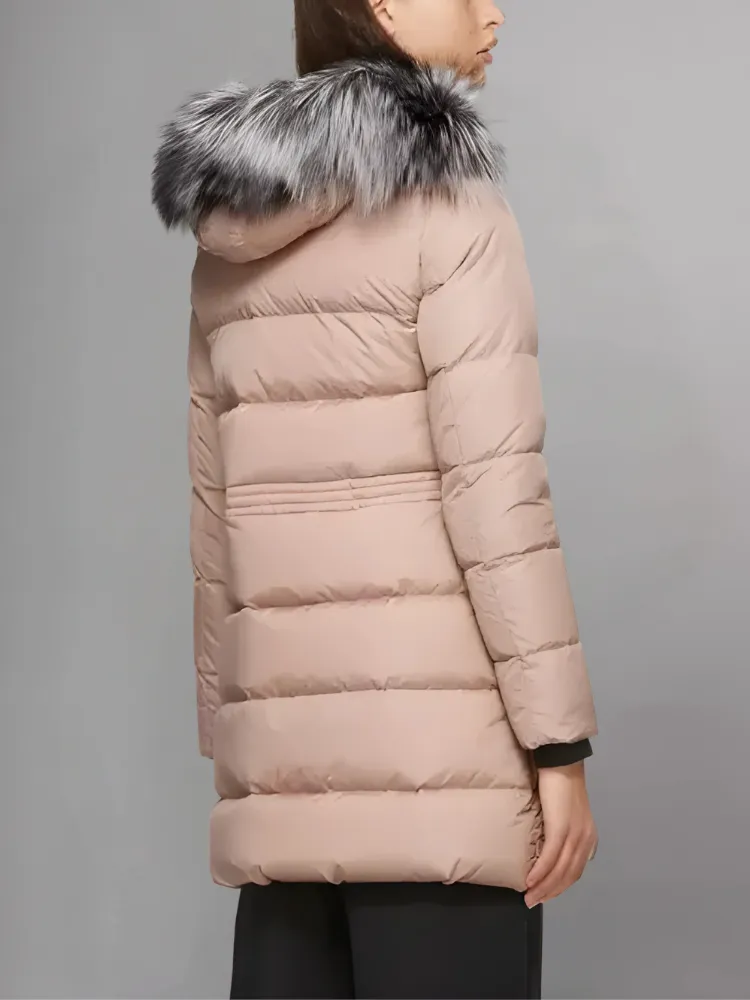 Luxury Black 'Aphroti' Hooded Down Parka Jacket.
