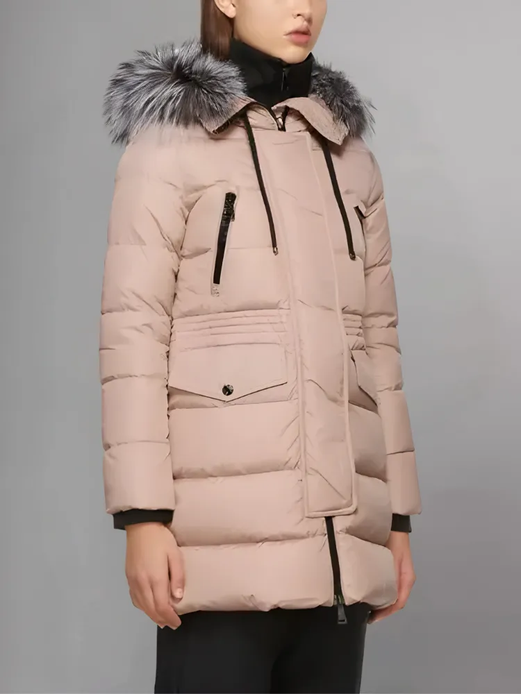 Luxury Black 'Aphroti' Hooded Down Parka Jacket.