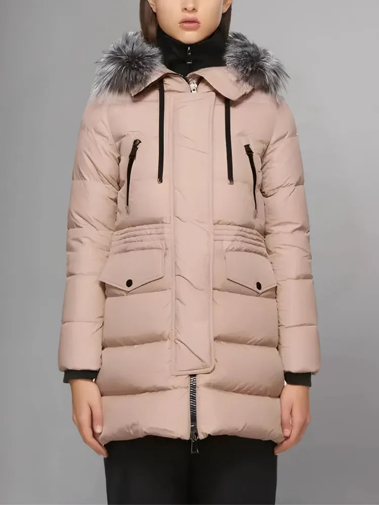 Luxury Black 'Aphroti' Hooded Down Parka Jacket.
