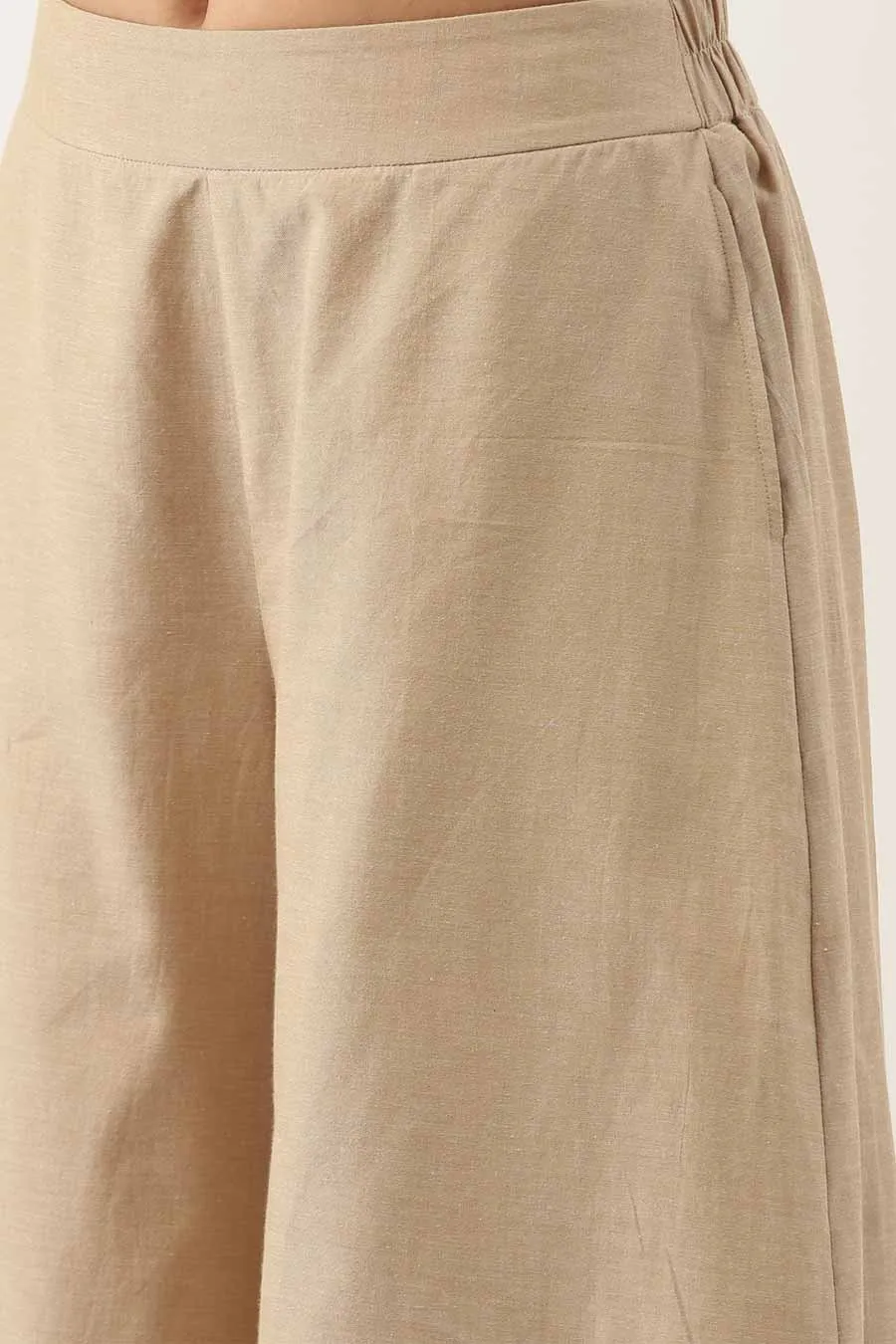 Malai Cotton Beige Culotte Pants