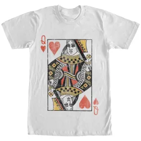 Men'S  Queen of Hearts Graphic Tee White X Large
