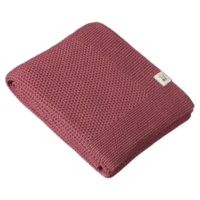 Merino Knit Blanket - Rhubarb