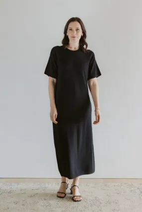 Merino T-Shirt Dress - Black