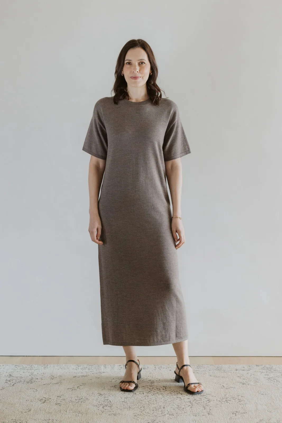 Merino T-Shirt Dress - Cinnamon