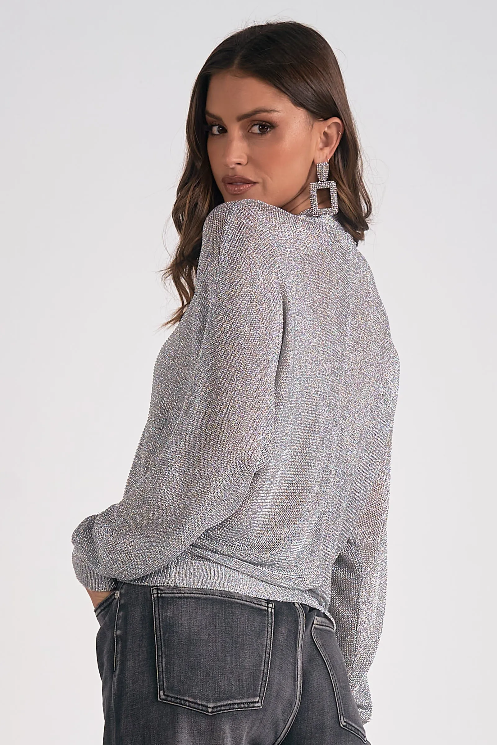 Mesh Zip Up Sweater