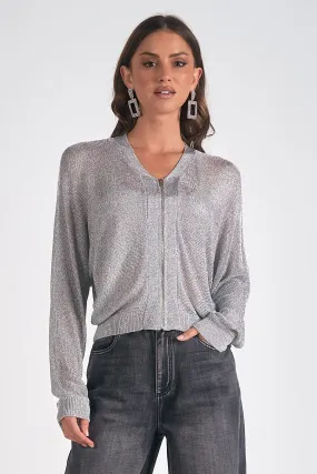 Mesh Zip Up Sweater