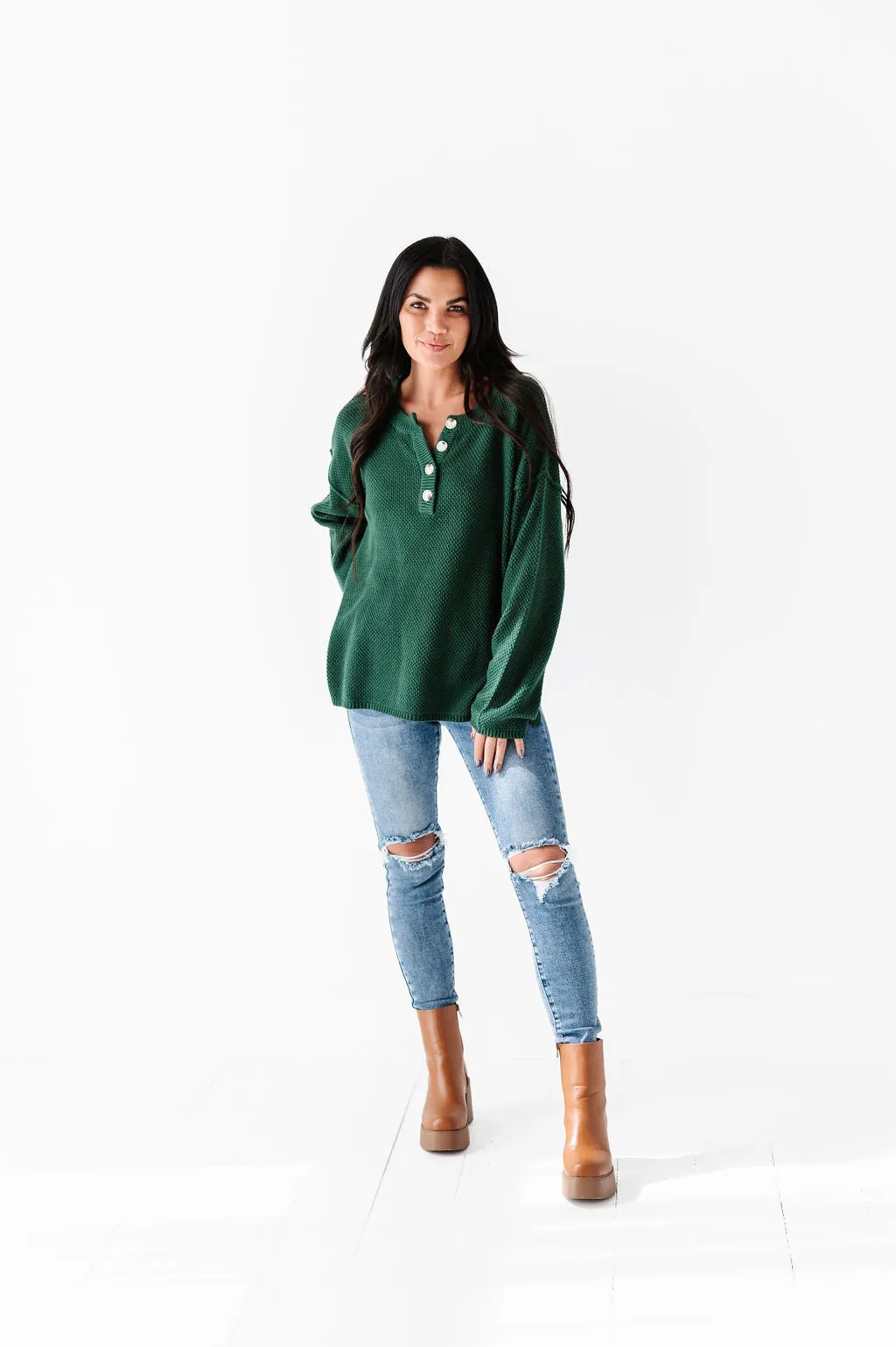 Minnie Henley Sweater in Forest