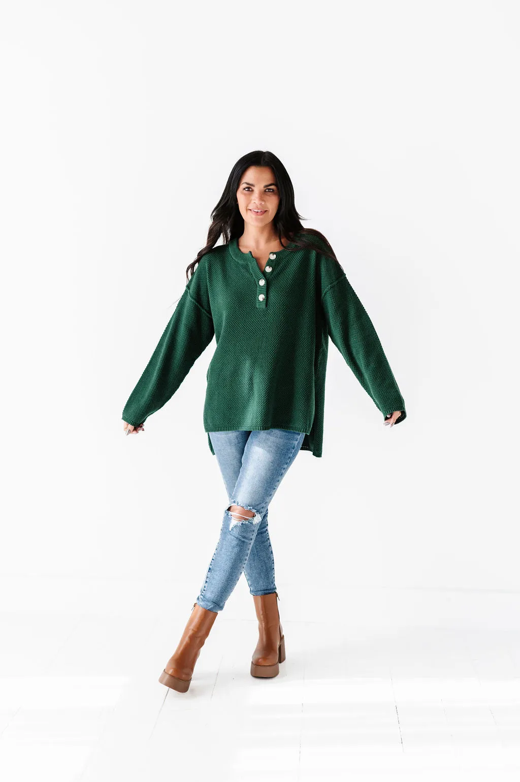 Minnie Henley Sweater in Forest