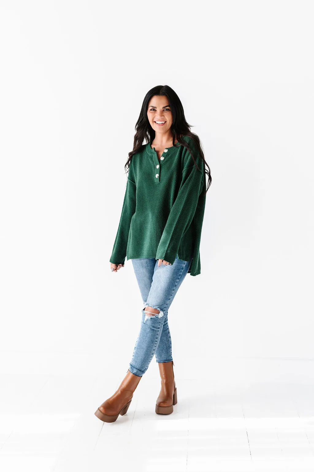 Minnie Henley Sweater in Forest